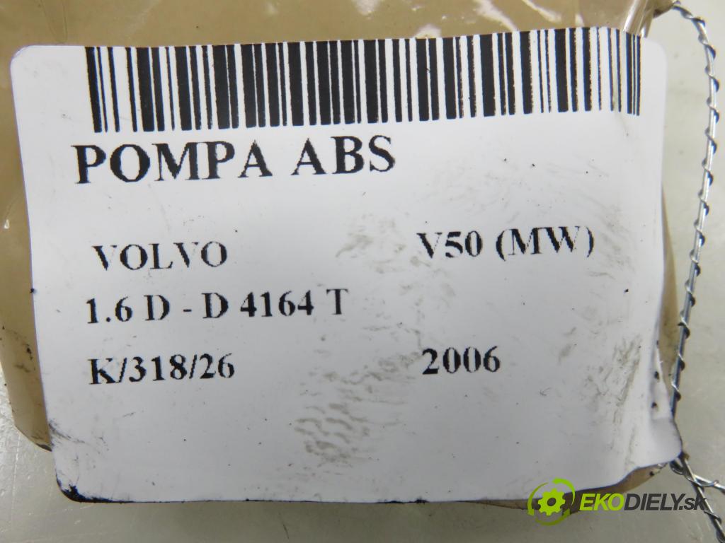 VOLVO V50 (MW) KOMBI 2006 80,00 1.6 D - 109  D 4164 T 1560,00 pumpa ABS 4N512C405EC ; 30736589A ; 10096004273 (Pumpa ABS)