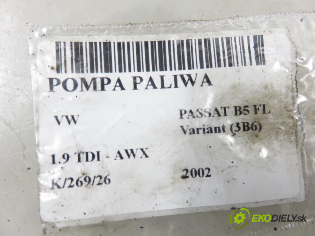 VW PASSAT B5.5 Variant (3B6) KOMBI 2002 96,00 1.9 TDI - AWX 1896,00 pumpa paliva 3B0919050B ; 220212010002