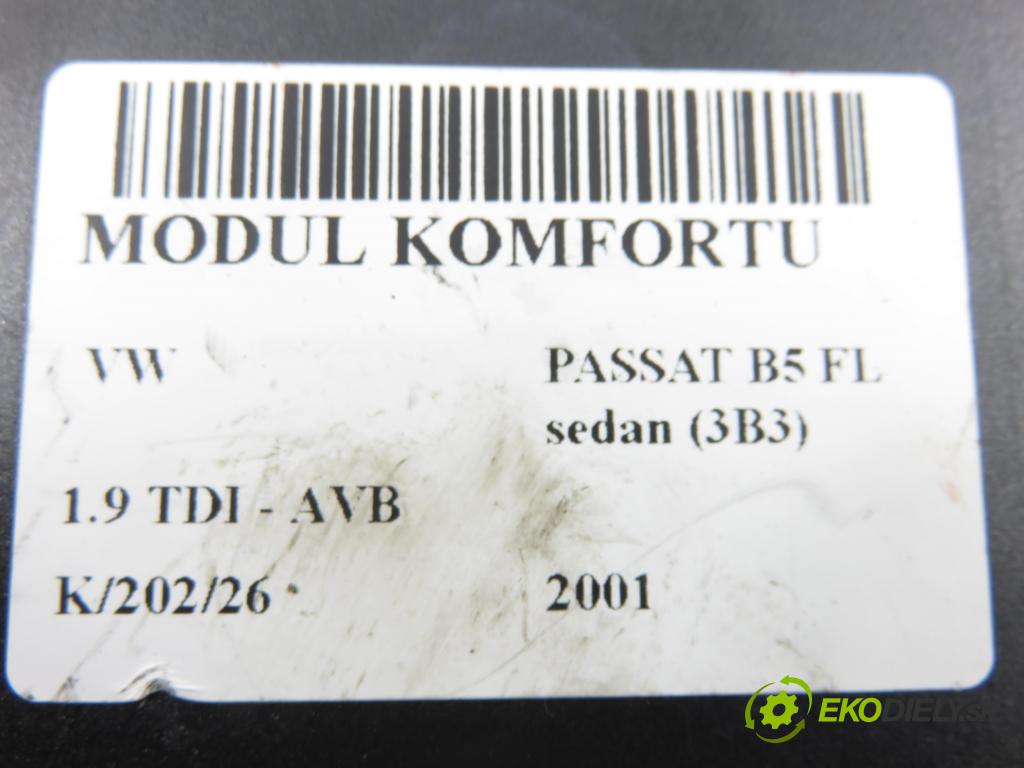 VW PASSAT B5.5 (3B3) SEDAN 2001 74,00 1.9 TDI PD 101 - AVB 1896,00 MODUL komfortu 1C0959799A ; 5DK00821300