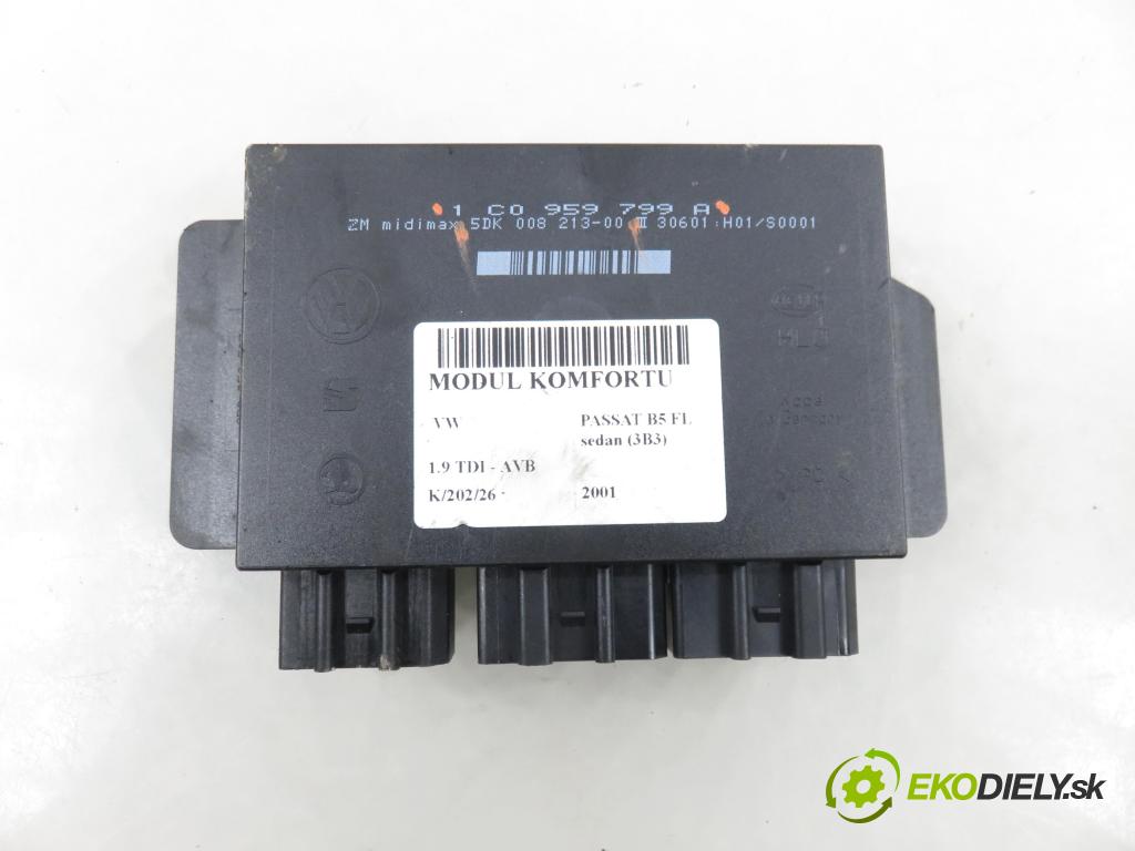 VW PASSAT B5.5 (3B3) SEDAN 2001 74,00 1.9 TDI PD 101 - AVB 1896,00 MODUL komfortu 1C0959799A ; 5DK00821300