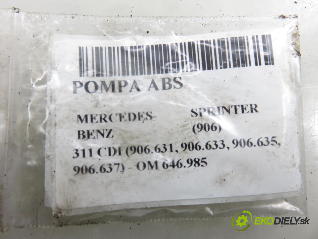 MERCEDES-BENZ SPRINTER 3,5-t Skrzynia (906) FURGON 2007 80,00 311 CDI (906.631, 906.633, 906.635, 906.637) - OM  2148,00 pumpa ABS 0014462589 ; 0265950481 ; 0265235031 (Pumpa ABS)