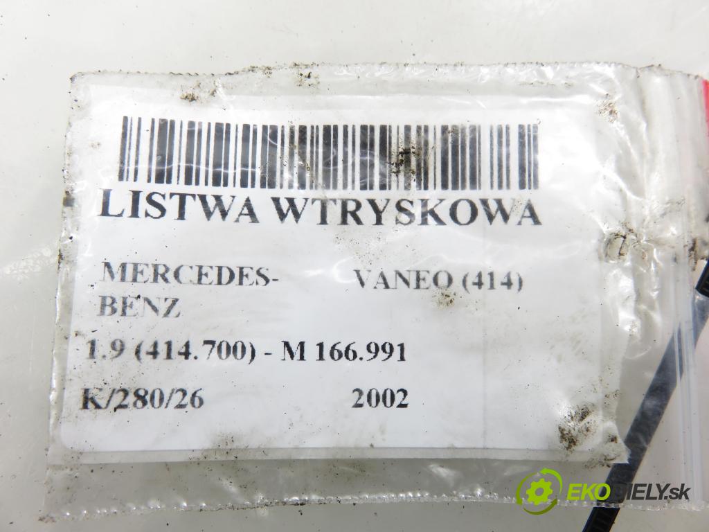 MERCEDES-BENZ VANEO (414) MINIVAN 2002 92,00 1.9 (414.700) - M 166.991 1898,00 lišta vstřikovací 1660700395 ; 0006249 ; IWP071 (Vstřikovací lišta)