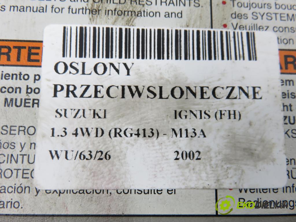SUZUKI IGNIS (FH) HB 2002 61,00 1.3 4WD 83 (RG413) - M13A 1328,00 kryty protislnečné