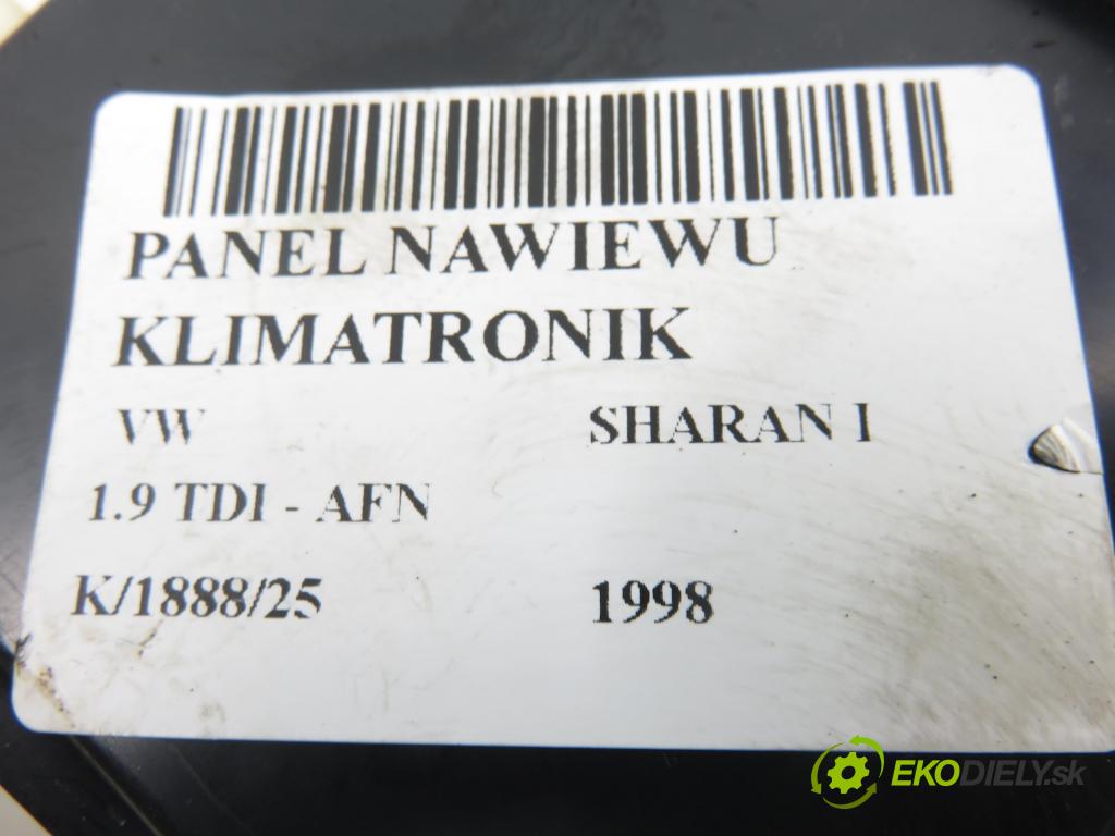VW SHARAN (7M8, 7M9, 7M6) MINIVAN 1998 81,00 1.9 TDI 110 - AFN 1896,00 Panel kúrenia KLIMATRONIK 7M0907040AS
