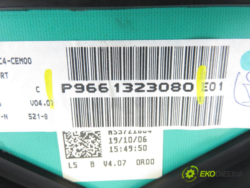 PEUGEOT 307 SW (3H) KOMBI 2007 103,00 2.0 16V - RFN (EW10J4) 1997,00 Prístrojovka elektrický 9661323080 ; P9661323080