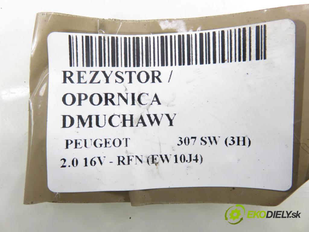 PEUGEOT 307 SW (3H) KOMBI 2007 103,00 2.0 16V - RFN (EW10J4) 1997,00 rezistor / REOSTAT: topení F8840002 ; 5HL00894103