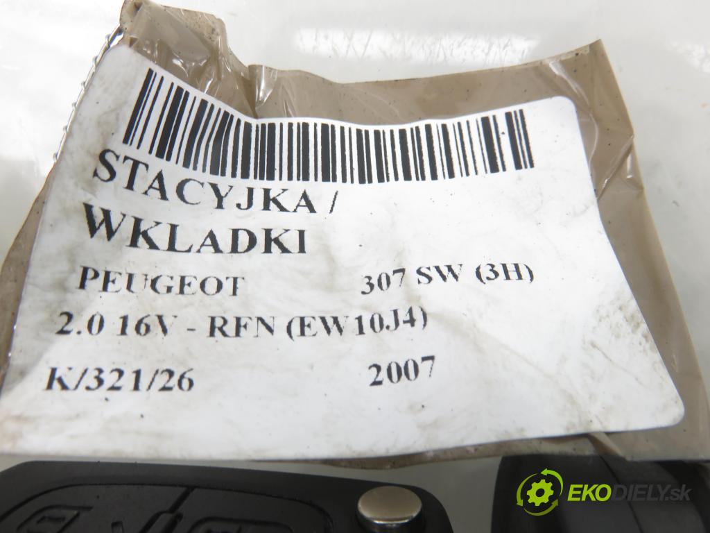 PEUGEOT 307 SW (3H) KOMBI 2007 103,00 2.0 16V - RFN (EW10J4) 1997,00 spínačka / VLOŽKY 36410600 ; 9663123280