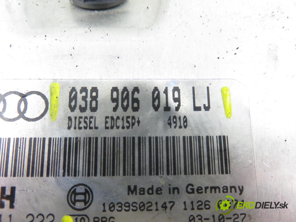 AUDI A4 Avant (8E5, B6) KOMBI 2003 96,00 1.9 TDI PD 130 - AVF 1896,00 Riadiaca jednotka Motor 038906019LJ ; 0281011222