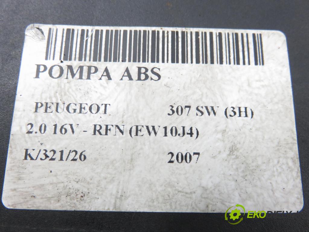 PEUGEOT 307 SW (3H) KOMBI 2007 103,00 2.0 16V - RFN (EW10J4) 1997,00 pumpa ABS 0265950636 ; 9661887180 ; 9663241680 (Pumpa ABS)