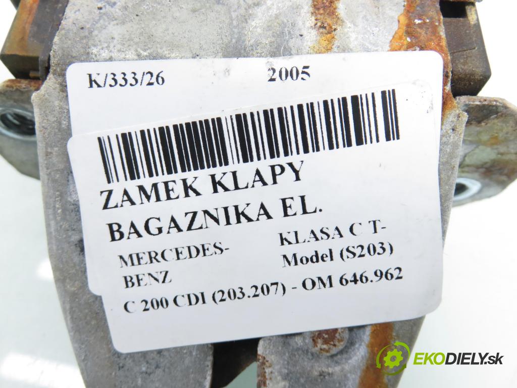 MERCEDES-BENZ KLASA C T-Model (S203) KOMBI 2005 90,00 C 200 CDI (203.207) 122 - OM 646.962 2148,00 zámok dverí kufor EL. A2037400235