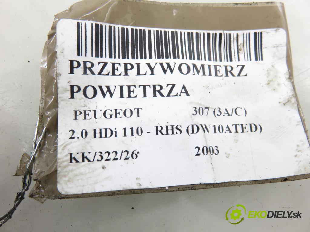 PEUGEOT 307 (3A/C) HB 2003 79,00 2.0 HDi 110 - RHS 1997,00 váha vzduchu vzduchu 5WK9621