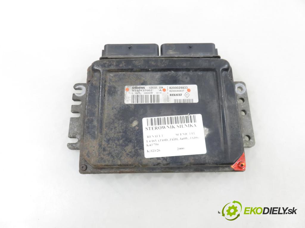 RENAULT SCENIC I (JA0/1_) MINIVAN 2000 70,00 1.4 16V 95 -  K4J 750 1390,00 řídící jednotka motora 8200028833 ; S110137001A