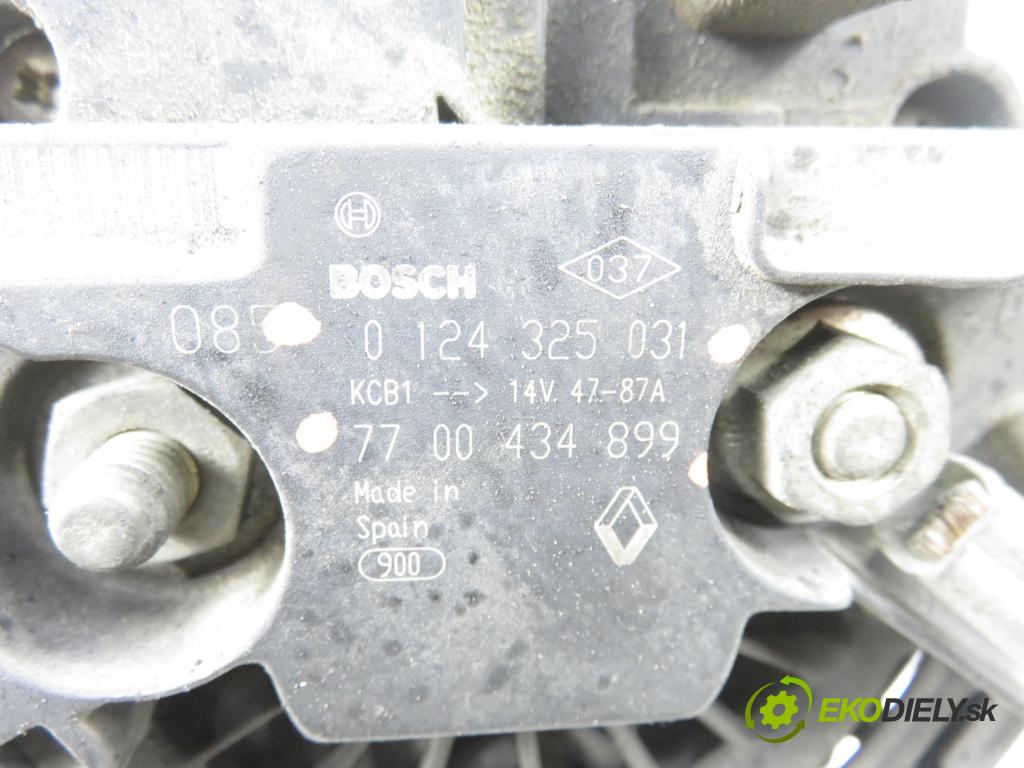 RENAULT SCENIC I (JA0/1_) MINIVAN 2000 70,00 1.4 16V 95 -  K4J 750 1390,00 Alternátor 0124325031 ; 7700434899 (Alternátor)