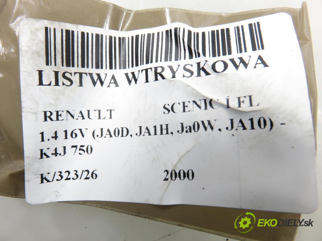 RENAULT SCENIC I (JA0/1_) MINIVAN 2000 70,00 1.4 16V 95 -  K4J 750 1390,00 Lišta vstrekovacia 7700118519 (Vstrekovacia lišta)