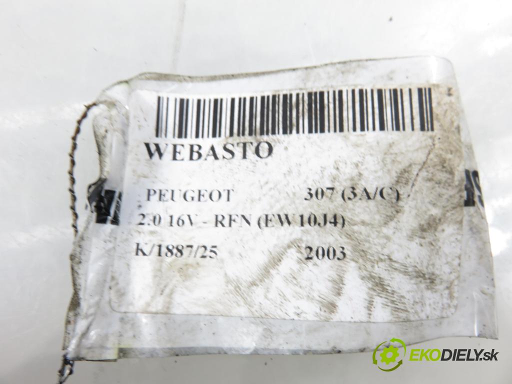 PEUGEOT 307 (3A/C) HB 2003 100,00 2.0 16V - RFN (EW10J4) 1997,00 Webasto B5WSC (Webasto (nezávislé topení))