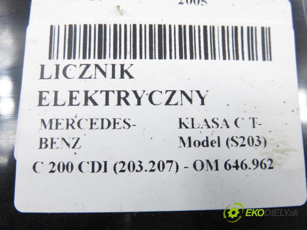MERCEDES-BENZ KLASA C T-Model (S203) KOMBI 2005 90,00 C 200 CDI (203.207) 122 - OM 646.962 2148,00 Prístrojovka elektrický A2035409547 ; 110080307004