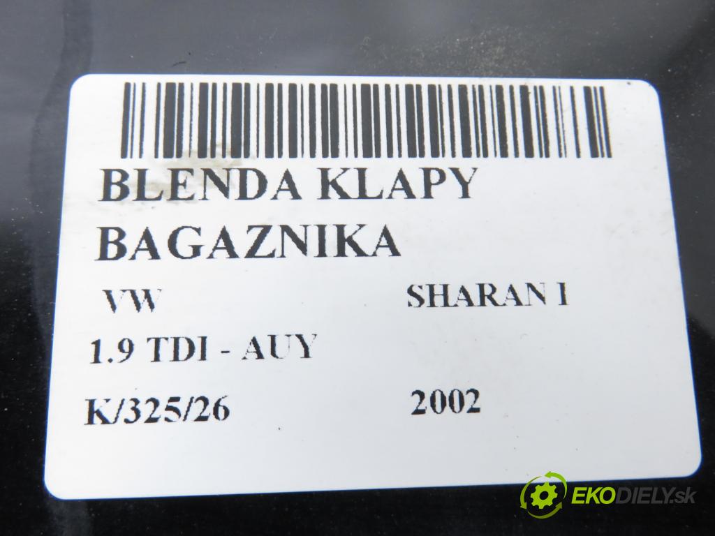 VW SHARAN (7M8, 7M9, 7M6) HB 2002 85,00 1.9 TDI PD 115 - AUY 1896,00 Zadné čelo dverí kufor 7M3945255H