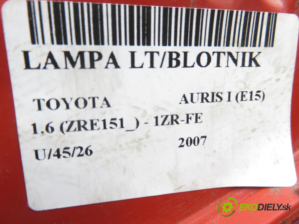 TOYOTA AURIS (_E15_) HB 2007 91,00 1.6 Dual-VVTi 124 - 1ZR-FE 1598,00 Svetlo ľavé zadné 
