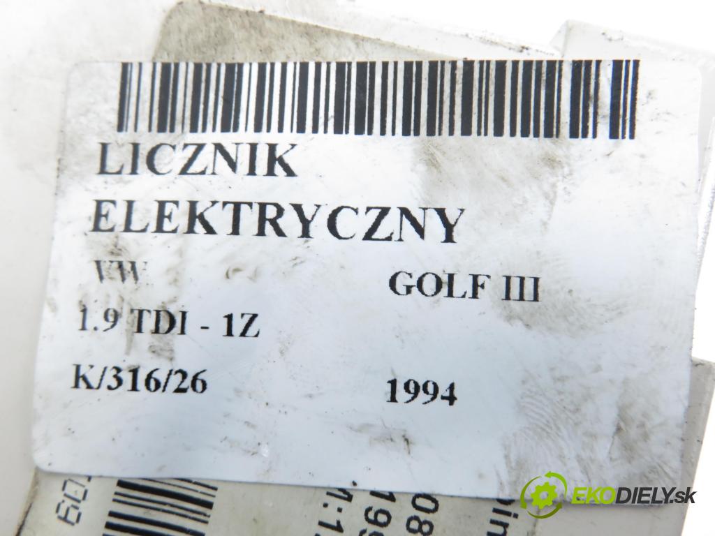 VW GOLF III (1H1) HB 1994 66,00 1.9 TDI 90 - 1Z 1896,00 Prístrojovka elektrický 5392325900G