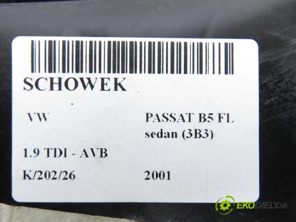 VW PASSAT B5.5 (3B3) SEDAN 2001 74,00 1.9 TDI PD 101 - AVB 1896,00 Priehradka, kastlík 3B1857101