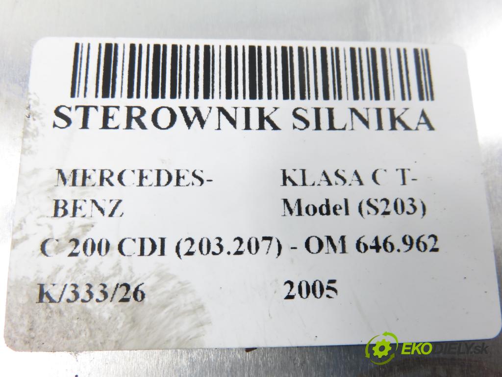 MERCEDES-BENZ KLASA C T-Model (S203) KOMBI 2005 90,00 C 200 CDI (203.207) 122 - OM 646.962 2148,00 řídící jednotka motora A6461504077 ; 0281014650