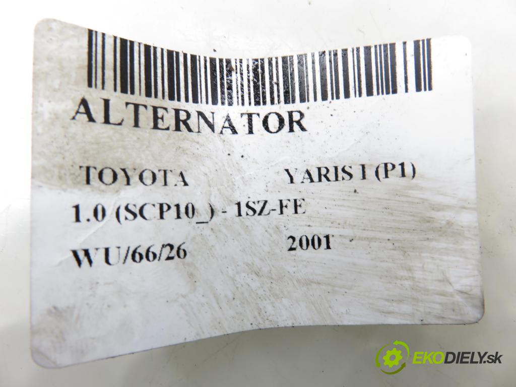 TOYOTA YARIS (_P1_) HB 2001 50,00 1.0 VVT- i 68 - 1SZ-FE 998,00 Alternátor  (Alternátor)