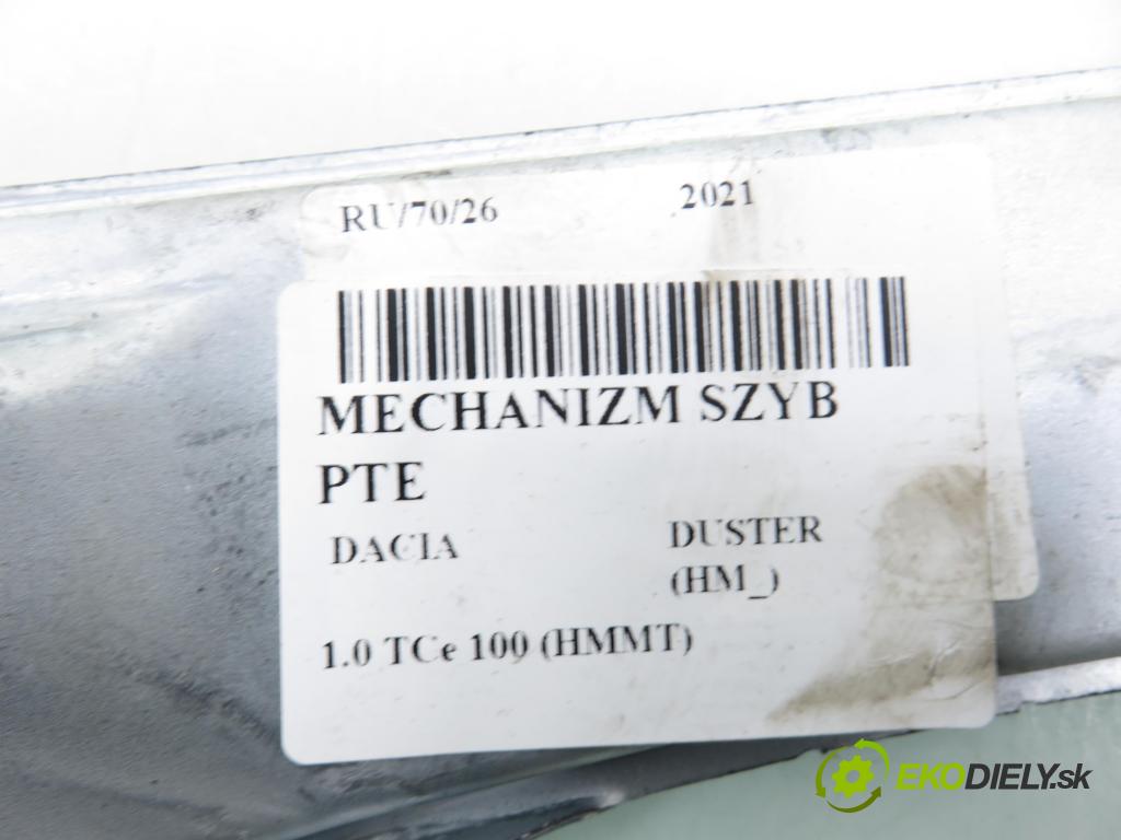 DACIA DUSTER (HM_) SUV 2021 74,00 1.0 TCe 100 (HMMT) 999,00 Mechanizmus okien PTE 128001891F ; 19031060018