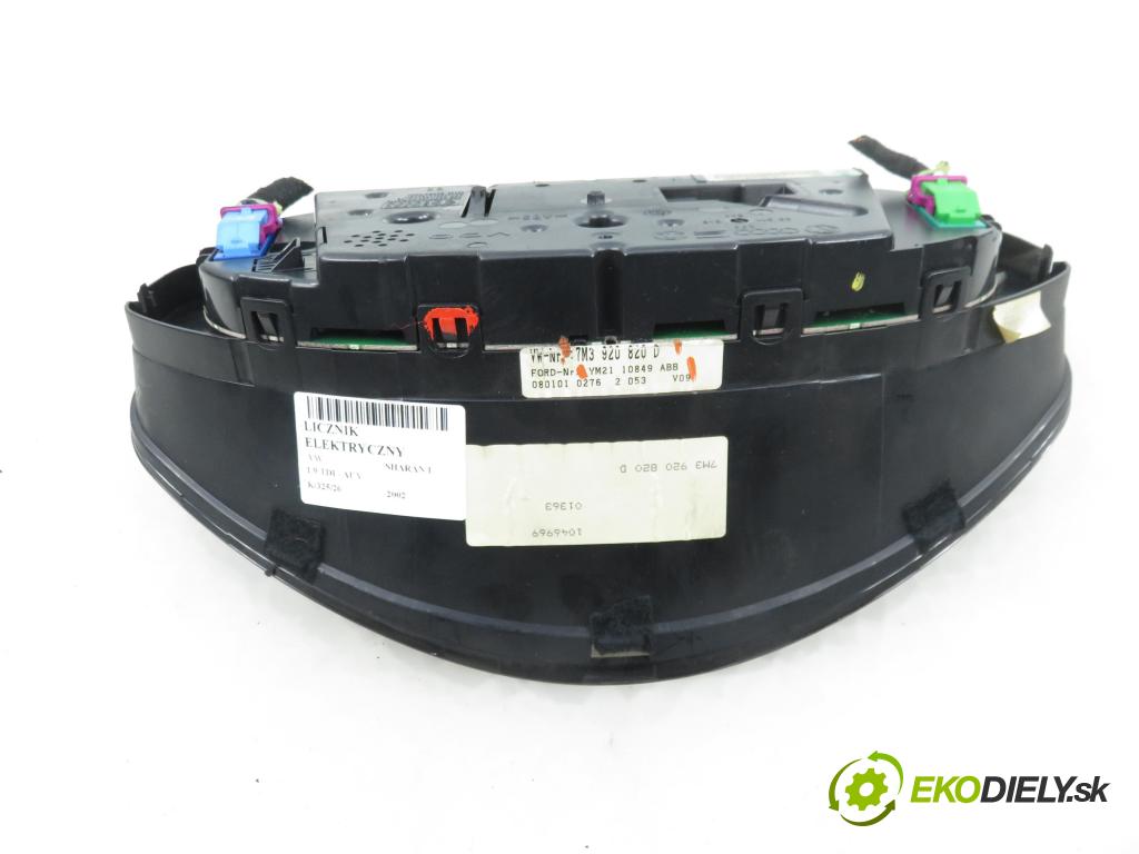 VW SHARAN (7M8, 7M9, 7M6) HB 2002 85,00 1.9 TDI PD 115 - AUY 1896,00 Prístrojovka elektrický 7M3920820D ; YM210849ABB