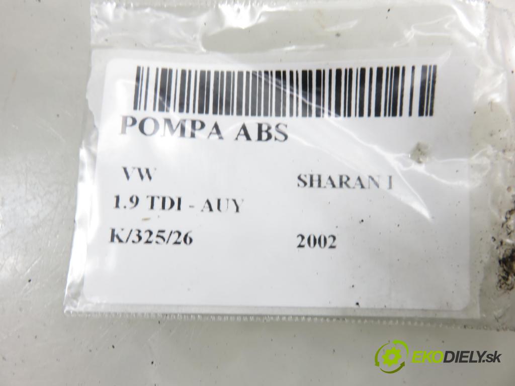 VW SHARAN (7M8, 7M9, 7M6) HB 2002 85,00 1.9 TDI PD 115 - AUY 1896,00 Pumpa ABS 7M3907379B ; 10094703093 (Pumpa ABS)