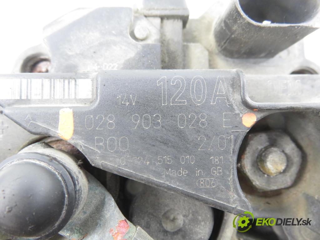 VW SHARAN (7M8, 7M9, 7M6) HB 2002 85,00 1.9 TDI PD 115 - AUY 1896,00 Alternátor 028903028E (Alternátor)