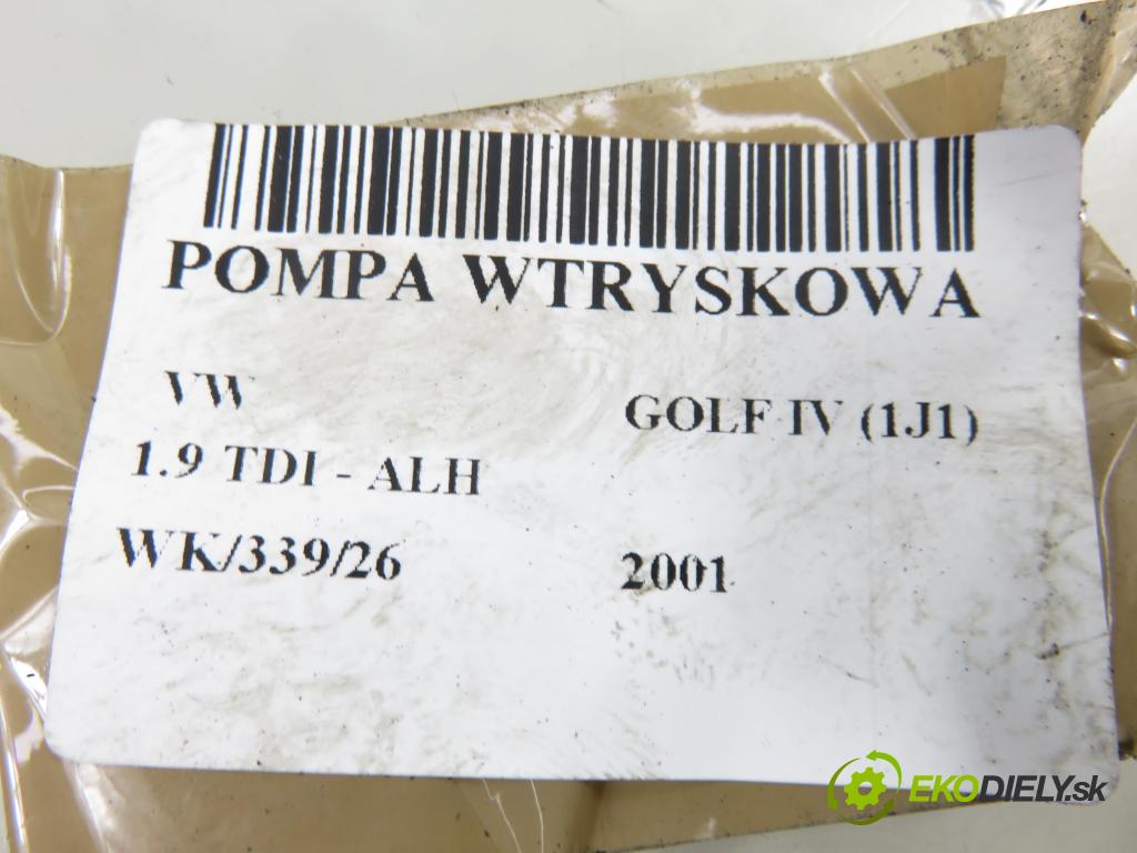 VW GOLF IV (1J1) HB 2001 66,00 1.9 TDI 90 - ALH 1896,00 Pumpa vstrekovacia 038130107D (Vstrekovacie čerpadlo)