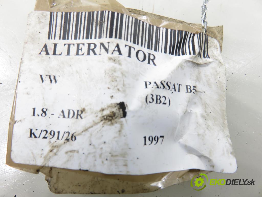 VW PASSAT B5 (3B2) SEDAN 1997 92,00 1.8 20V 125 - ADR 1781,00 Alternátor (Alternátor)