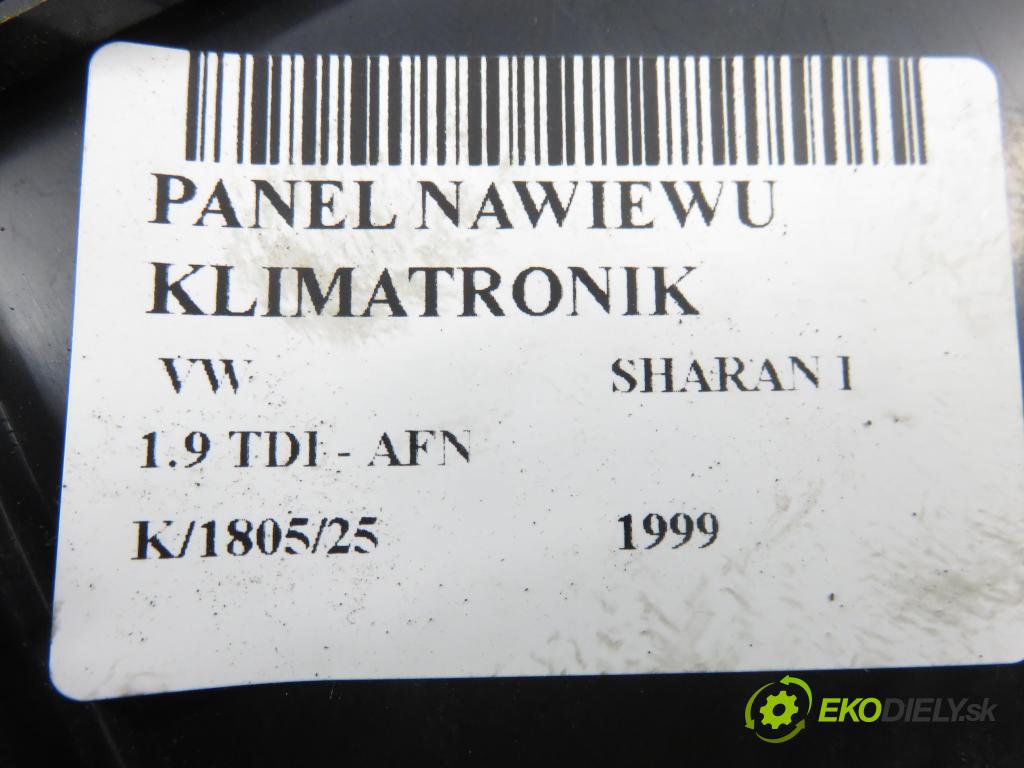 VW SHARAN (7M8, 7M9, 7M6) HB 1999 81,00 1.9 TDI 110 - AFN 1896,00 Panel topení KLIMATRONIK 7M0907040BG