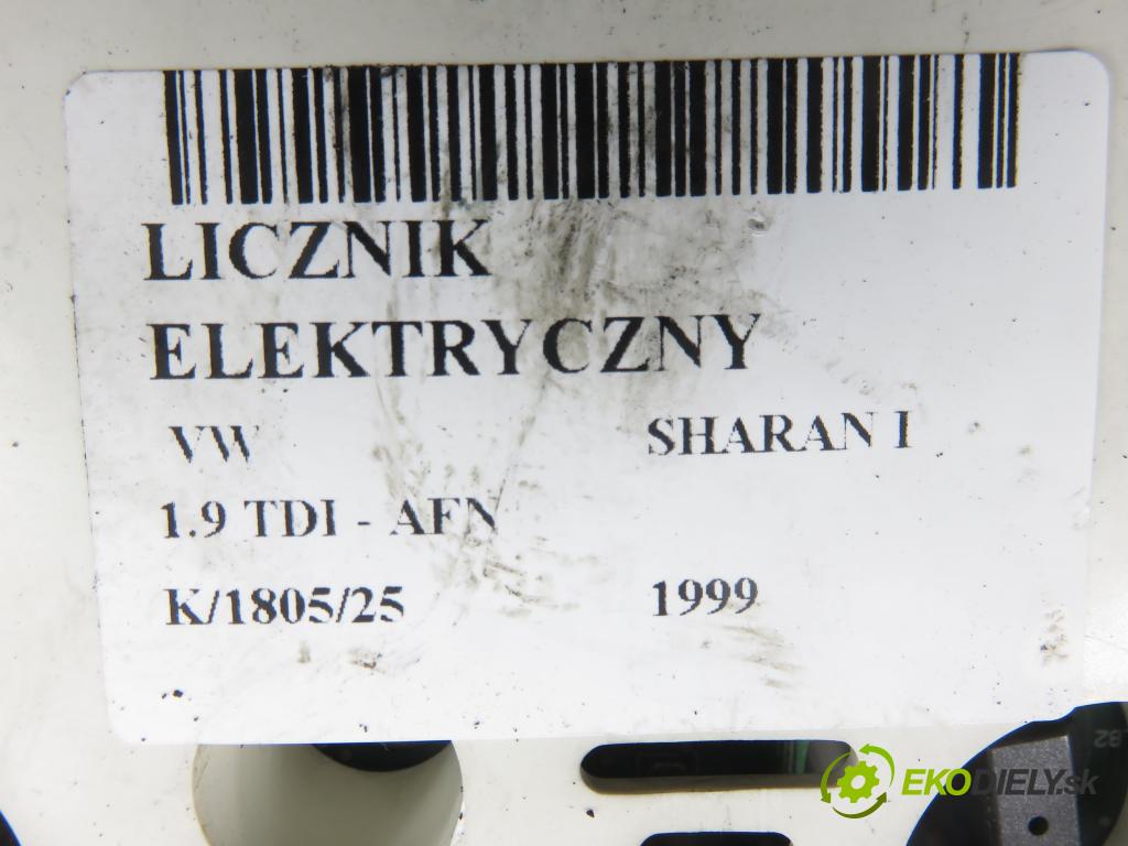 VW SHARAN (7M8, 7M9, 7M6) HB 1999 81,00 1.9 TDI 110 - AFN 1896,00 Prístrojovka elektrický 7M0920820S ; 95VW10849ABK