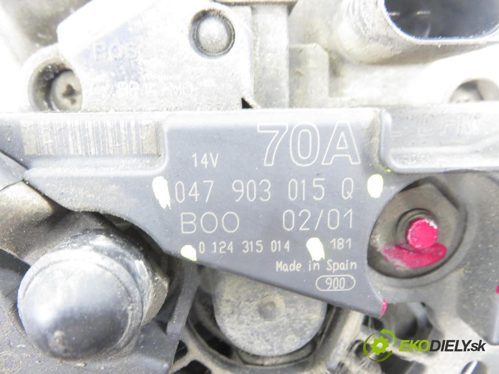 SKODA FABIA I (6Y2) HB 2001 44,00 1.4 MPi 60 - AZE 1397,00 Alternátor 047903015Q ; 0124315014 (Alternátor)