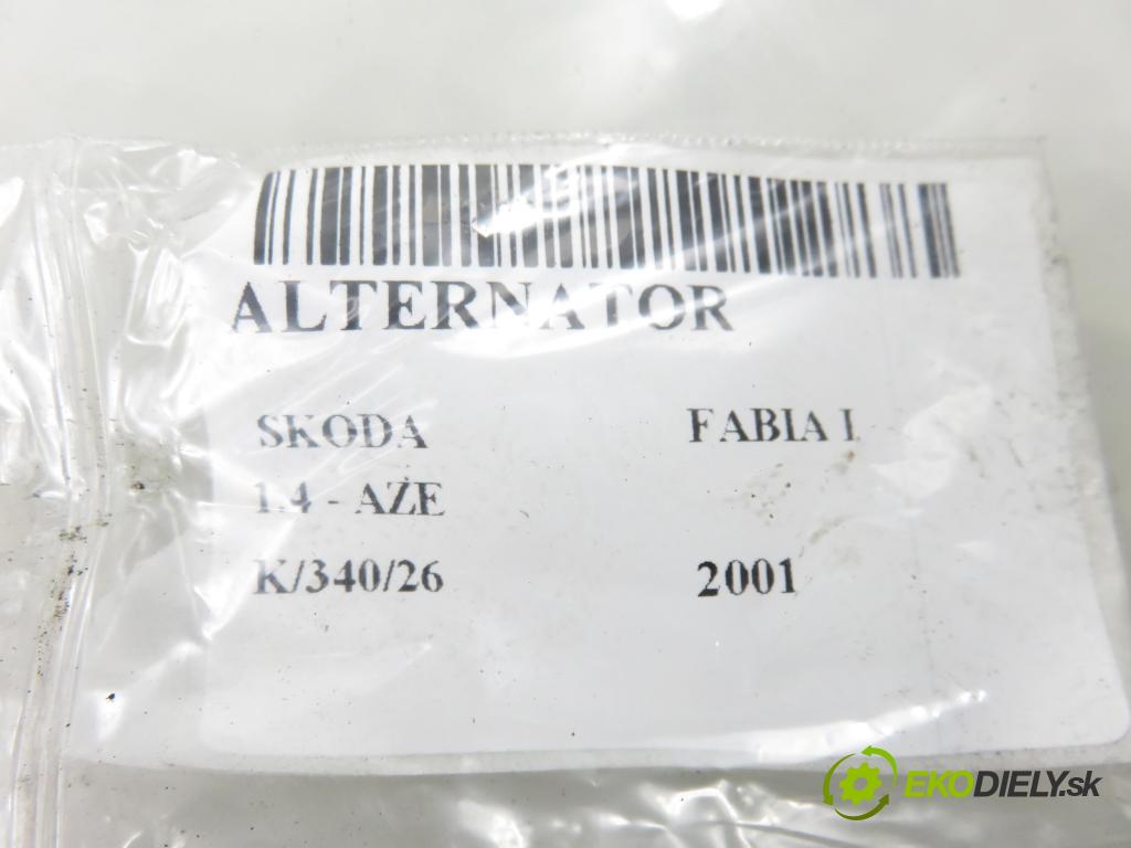 SKODA FABIA I (6Y2) HB 2001 44,00 1.4 MPi 60 - AZE 1397,00 Alternátor 047903015Q ; 0124315014 (Alternátor)