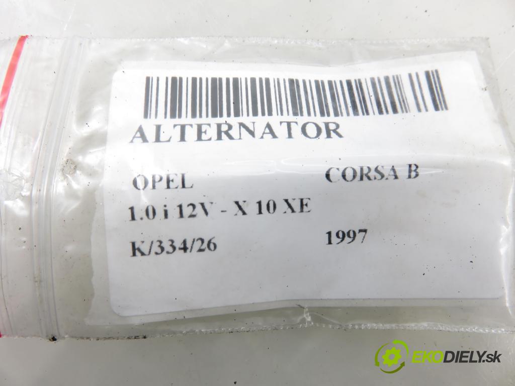 OPEL CORSA B (S93) HB 1997 40,00 1.0 i 12V 54 - X 10 XE 973,00 Alternátor 90534472 ; 0123100003 (Alternátor)
