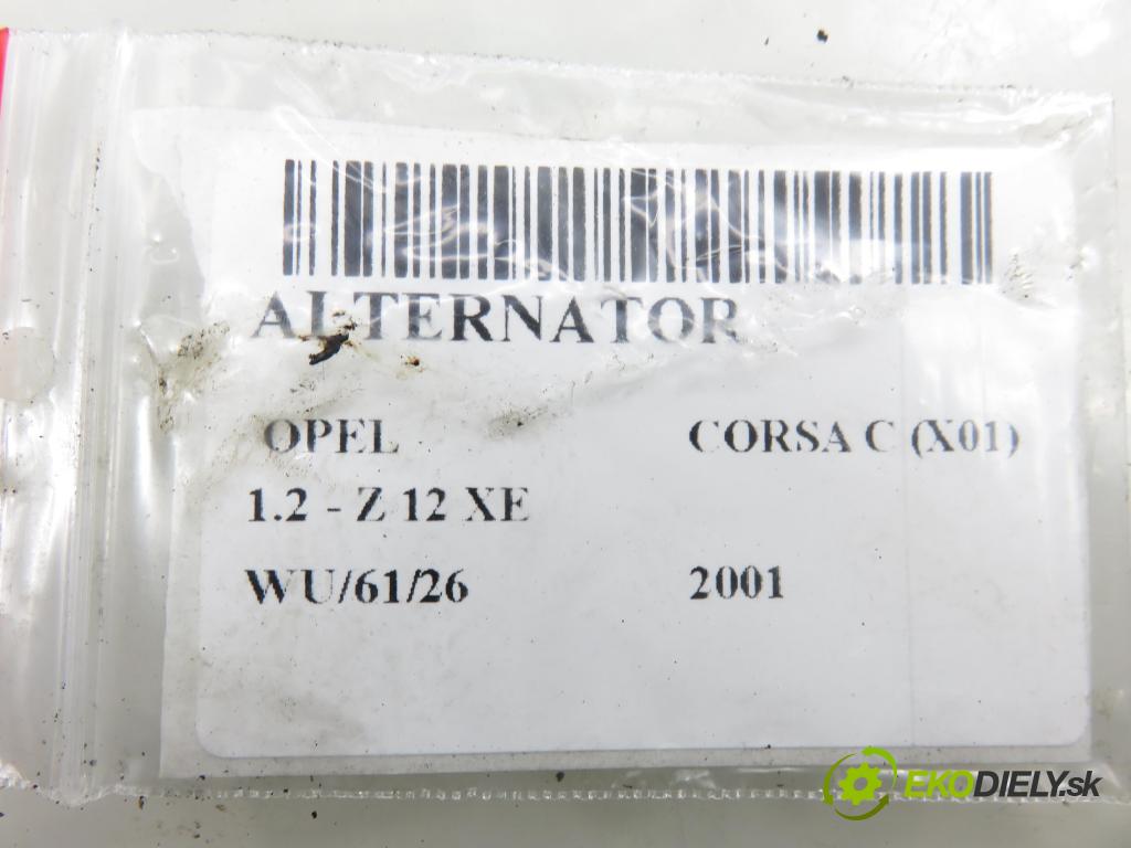 OPEL CORSA C (X01) HB 2001 55,00 1.2 16V 75 - Z 12 XE 1199,00 Alternátor 24437120 ; 24437120XL ; 0124415023 (Alternátor)