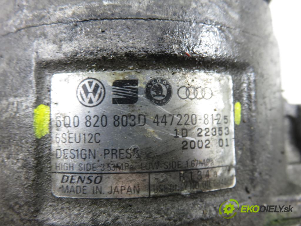 SKODA FABIA I (6Y2) HB 2001 44,00 1.4 - AZF 1397,00 KOMPRESOR: klimatizácie 6Q0820803D ; 4472208125 (Kompresor klimatizácie)