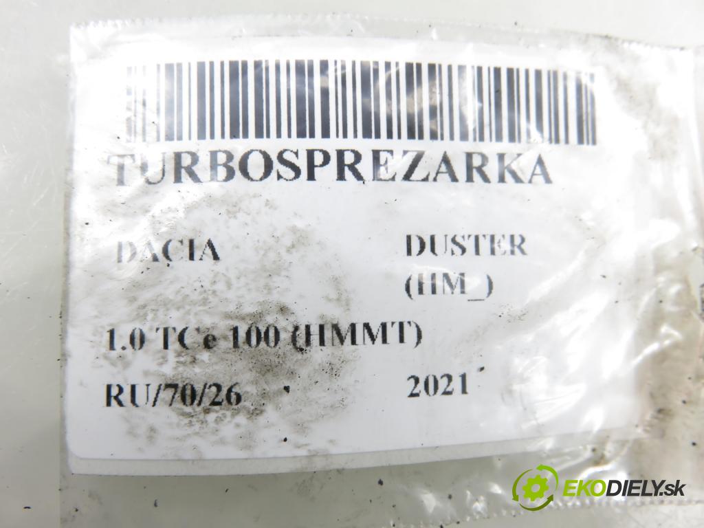 DACIA DUSTER (HM_) SUV 2021 74,00 1.0 TCe 100 (HMMT) 999,00 RYCHLONABÍJEČKA: 08727RHML (Kompletní turbodmychadlo)