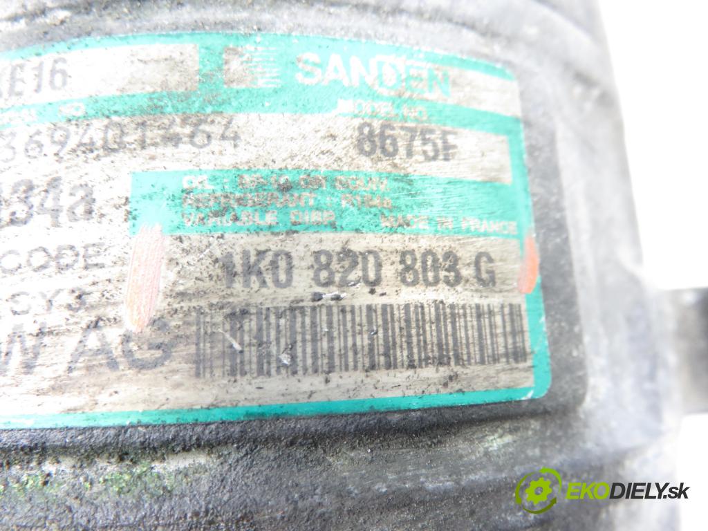 VW TOURAN (1T1, 1T2) MINIVAN 2004 74,00 1.9 TDI PD 100 - AVQ 1896,00 KOMPRESOR: klimatizace 1K0820803G (Kompresor klimatizace)