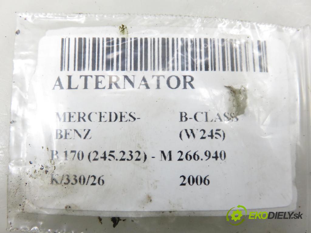 MERCEDES-BENZ KLASA B Sports Tourer (W245) MINIVAN 2006 85,00 B 170 (245.232) - M 266.940 1699,00 Alternátor A2661540802 ; SG9B079 ; 2542955B (Alternátor)