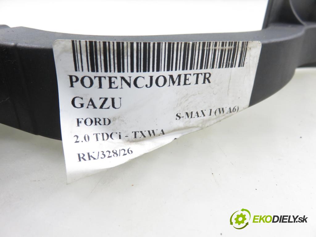 FORD S-MAX (WA6) MINIVAN 2014 120,00 2.0 TDCi - TXWA 1997,00 Potenciometer plynu 6PV01083410 ; 6G929F836JE (Potenciometer plynového pedálu)