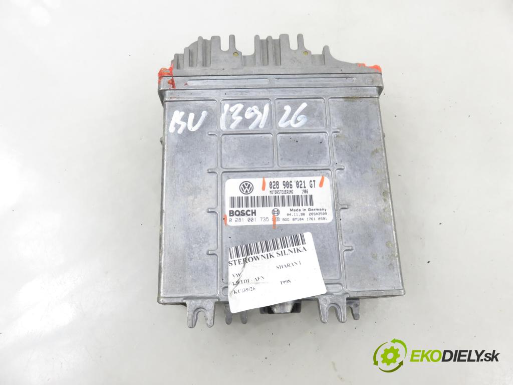 VW SHARAN (7M8, 7M9, 7M6) MINIVAN 1998 81,00 1.9 TDI 110 - AFN 1896,00 Riadiaca jednotka Motor 028906021GT ; 0281001735