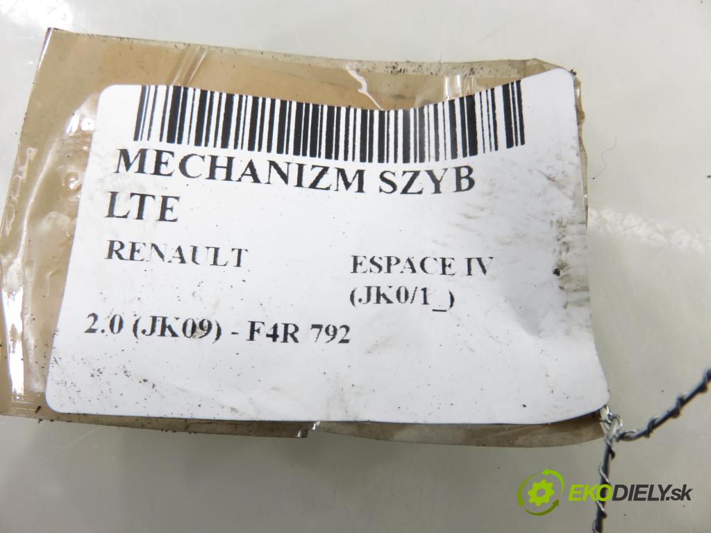 RENAULT ESPACE IV (JK0/1_) MINIVAN 2007 100,00 2.0 (JK09) - F4R 792 1998,00 Mechanizmus okien 8200485232