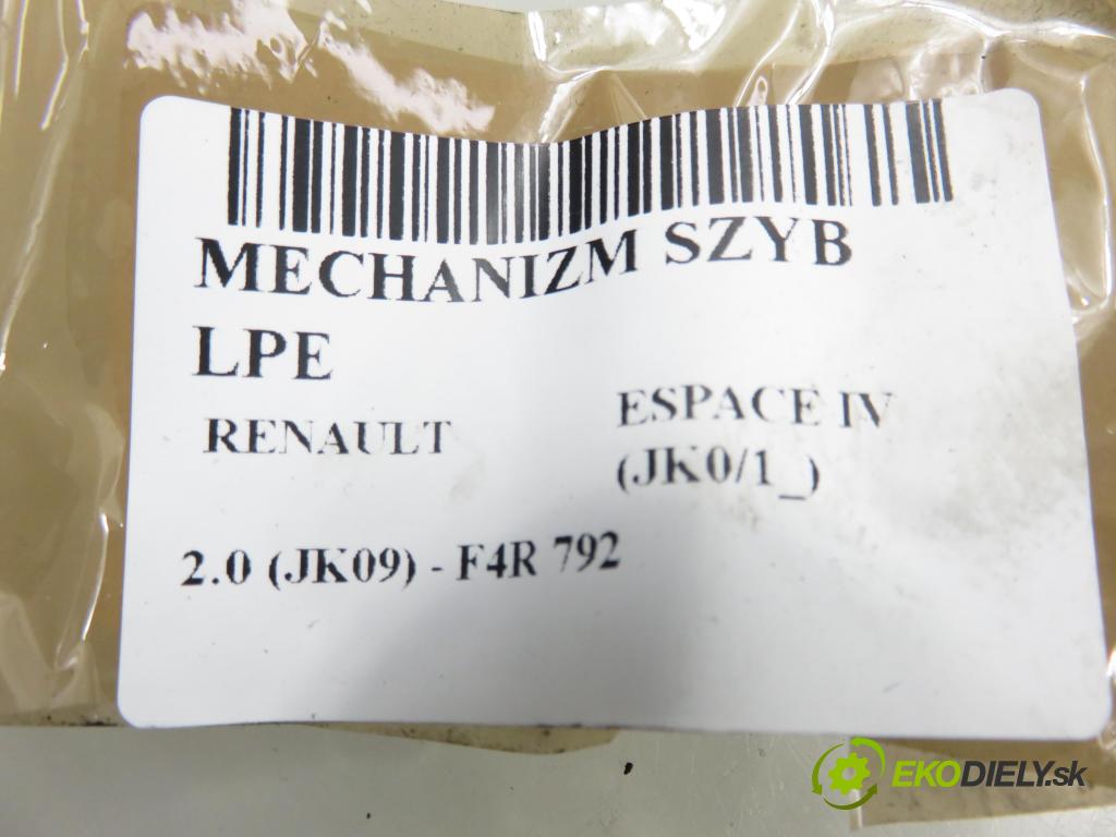 RENAULT ESPACE IV (JK0/1_) MINIVAN 2007 100,00 2.0 (JK09) - F4R 792 1998,00 mechanismus oken 116097