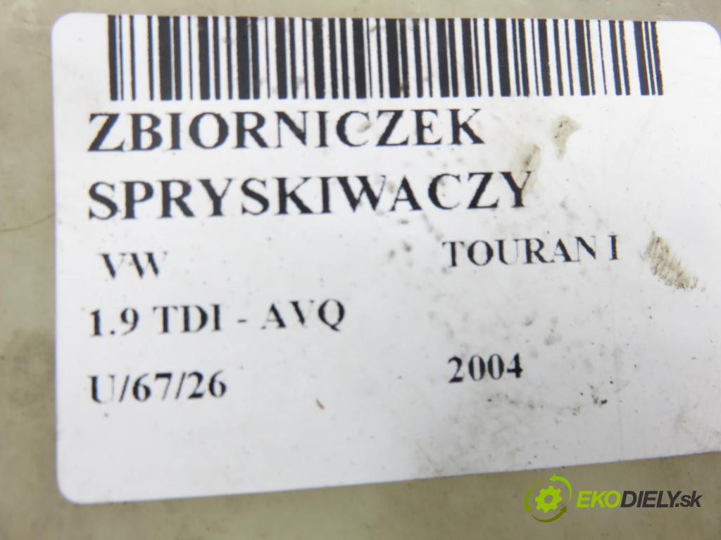 VW TOURAN (1T1, 1T2) MINIVAN 2004 74,00 1.9 TDI PD 100 - AVQ 1896,00 Nádržka ostrekovačov 1T0955453C (Kľučka dverí ostatné)