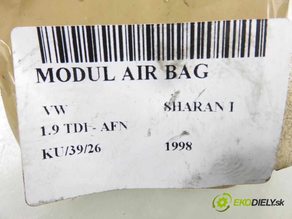 VW SHARAN (7M8, 7M9, 7M6) MINIVAN 1998 81,00 1.9 TDI 110 - AFN 1896,00 MODUL air BAG 1J0909603