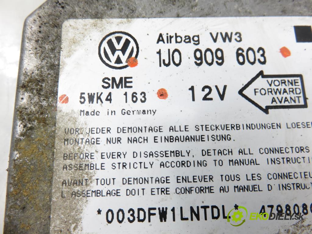 VW SHARAN (7M8, 7M9, 7M6) MINIVAN 1998 81,00 1.9 TDI 110 - AFN 1896,00 MODUL air BAG 1J0909603