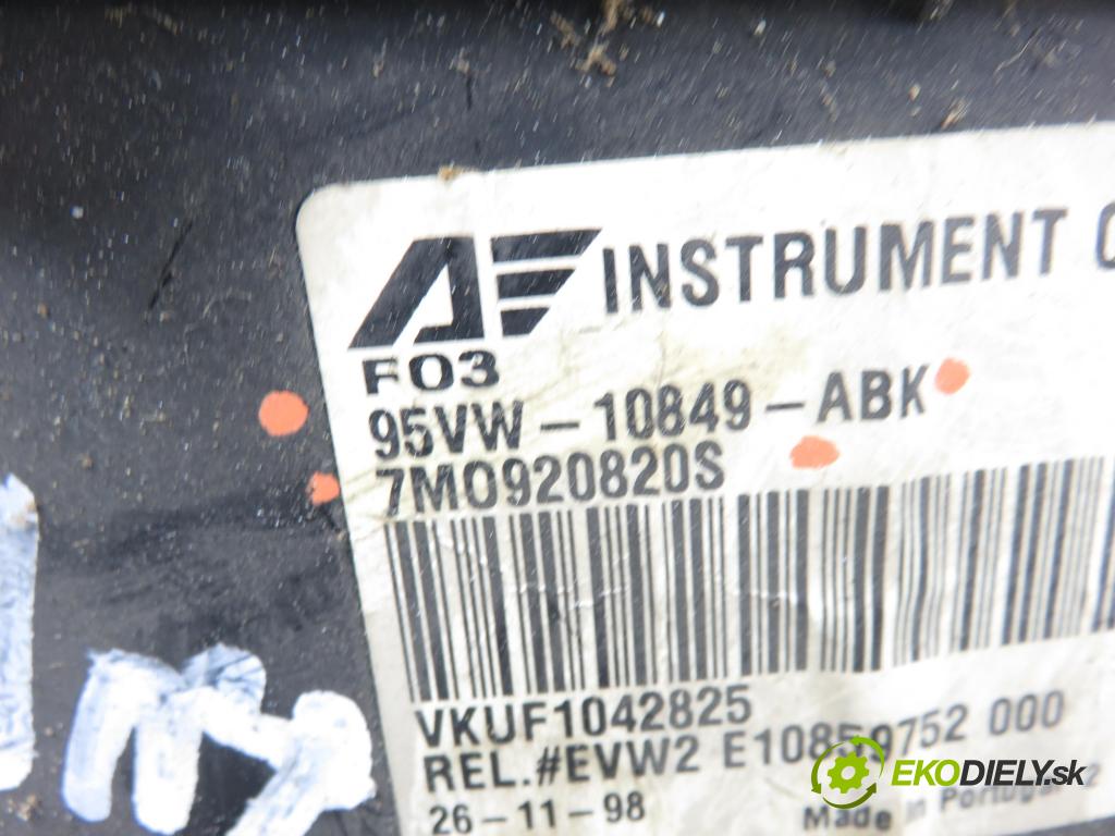 VW SHARAN (7M8, 7M9, 7M6) MINIVAN 1998 81,00 1.9 TDI 110 - AFN 1896,00 Prístrojovka elektrický 7M0920820S ; 95VW10849ABK